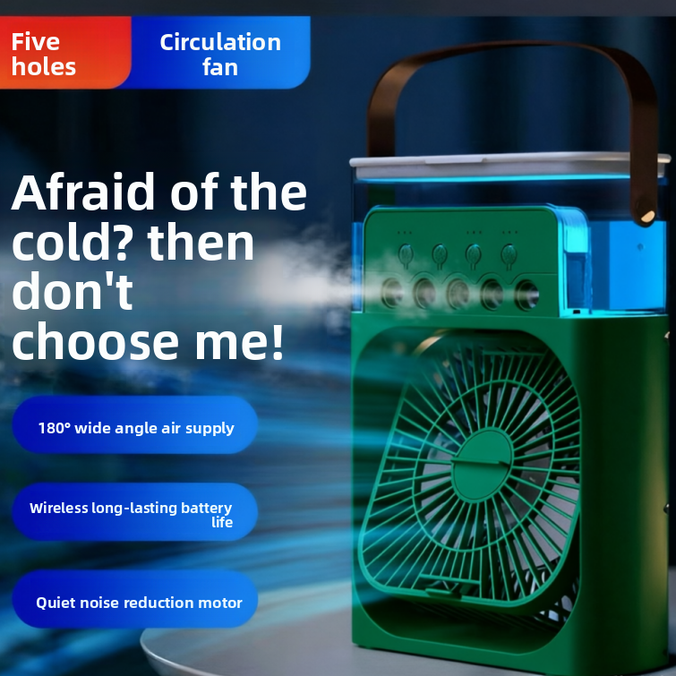 USB Powered Mist Cooling Fan — Desktop & Handheld